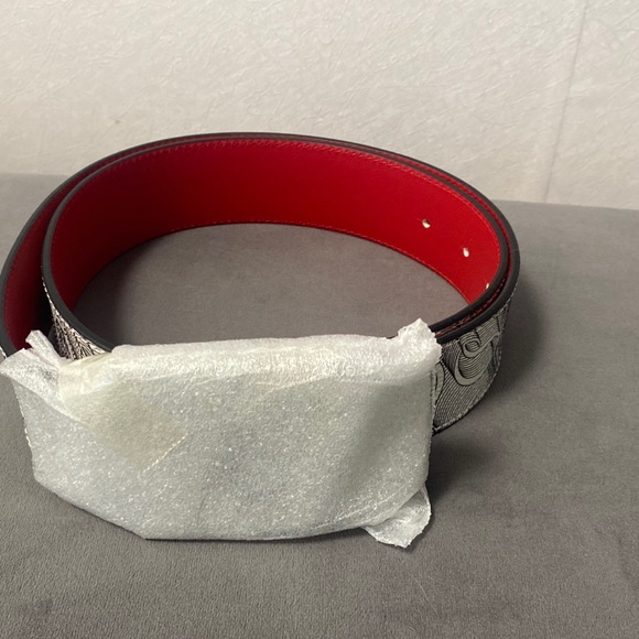 New Christian Louboutin Men's Monogram Happy Rui CL Logo Belt. SZ 90 $520 - Picture 3 of 7